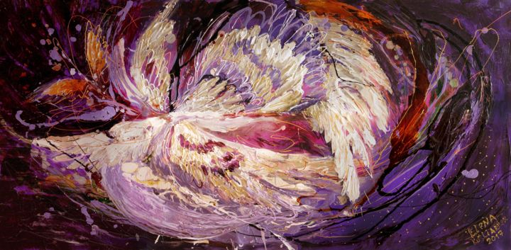 Painting titled "The Angel Wings #8.…" by Elena Kotliarker, Original Artwork, Acrylic