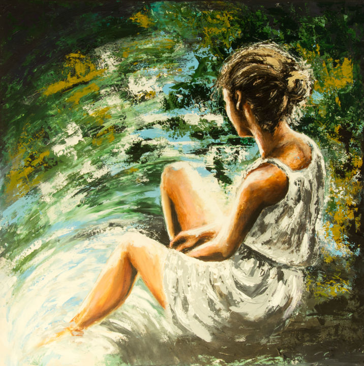 Malerei mit dem Titel ""Sunny day " 100x10…" von Elena Kraft, Original-Kunstwerk, Acryl