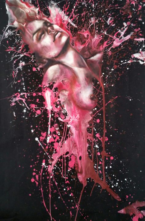 Картина под названием ""Quelle finesse "13…" - Elena Kraft, Подлинное произведение искусства, Акрил Установлен на Деревянная…