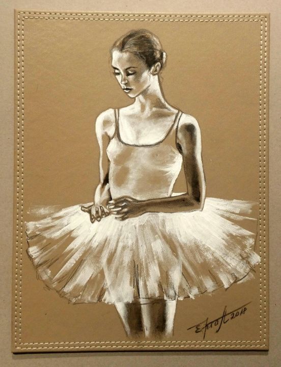 Painting titled ""Ballet dancer II"2…" by Elena Kraft, Original Artwork, Acrylic
