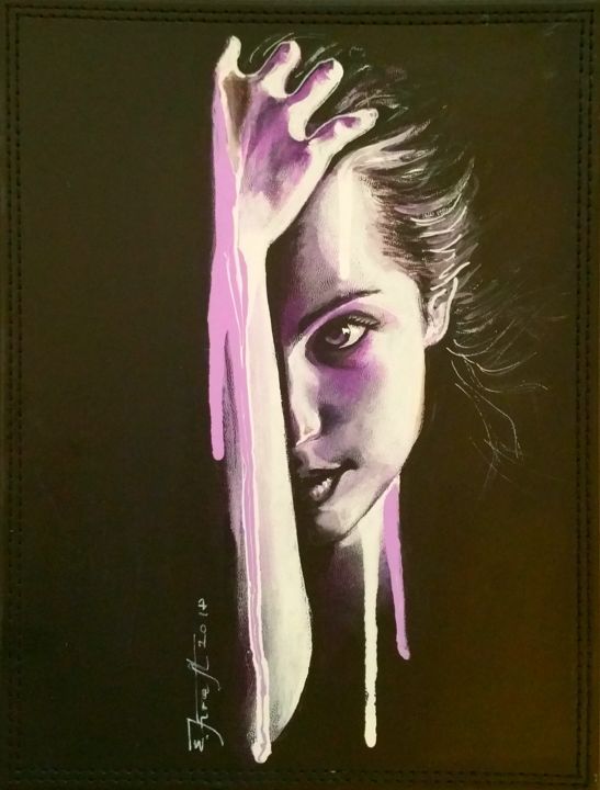 Painting titled ""I am and my shadow…" by Elena Kraft, Original Artwork, Acrylic