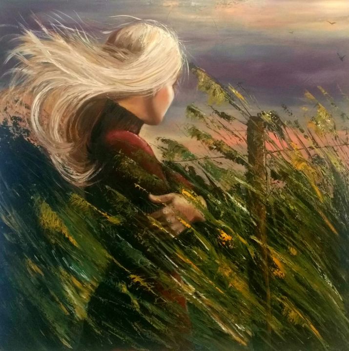 Ζωγραφική με τίτλο ""Nord Wind"" από Elena Kraft, Αυθεντικά έργα τέχνης, Λάδι