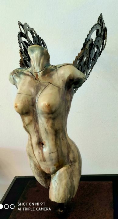 Sculpture titled ""UrbanNika"" by Elena Kraft, Original Artwork, Clay