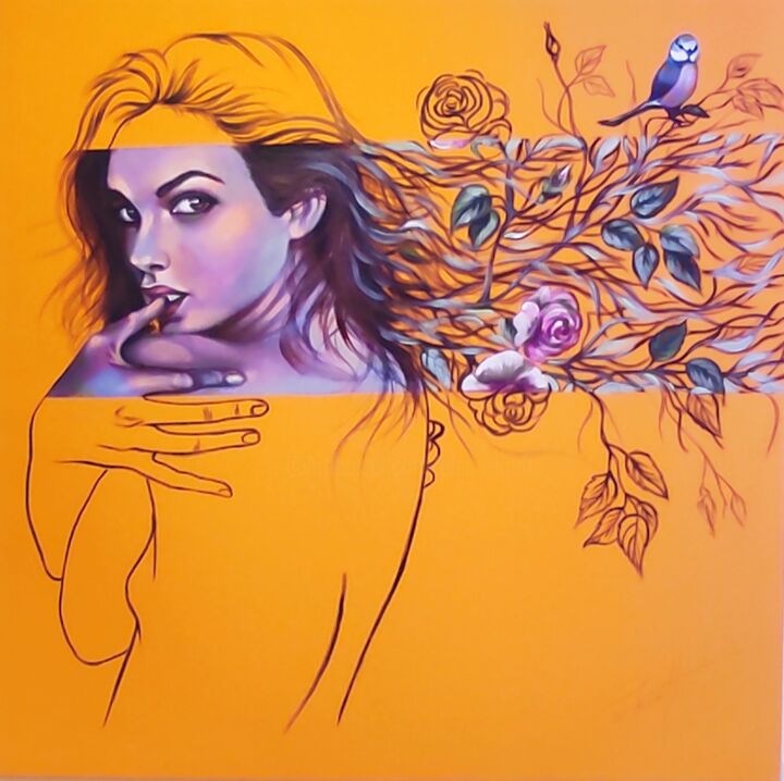 Painting titled ""Flora II"" by Elena Kraft, Original Artwork, Acrylic