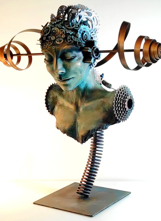 Scultura intitolato ""ETERNAL INTERPLAY"…" da Elena Kraft, Opera d'arte originale, Argilla