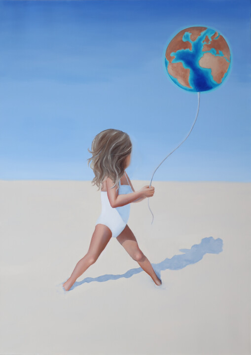 Картина под названием "THE WORLD IS MINE!" - Elena Kurochko, Подлинное произведение искусства, Масло Установлен на Деревянна…