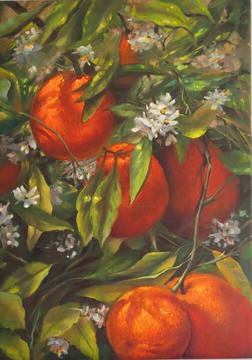 Peinture intitulée "Oranges" par Elena Mardashova, Œuvre d'art originale, Huile