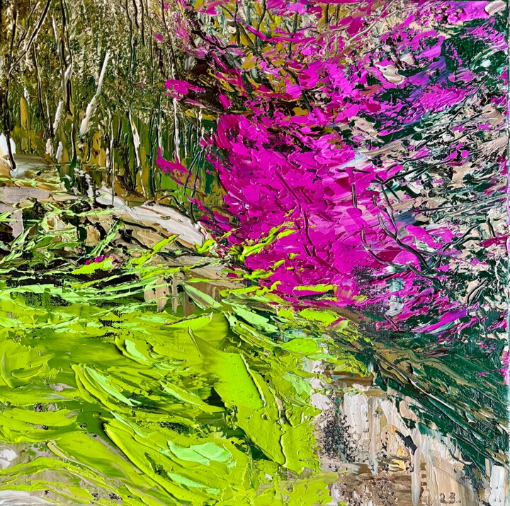 Pittura intitolato "Forest in spring" da Elena Mashajeva-Agraphiotis, Opera d'arte originale, Olio