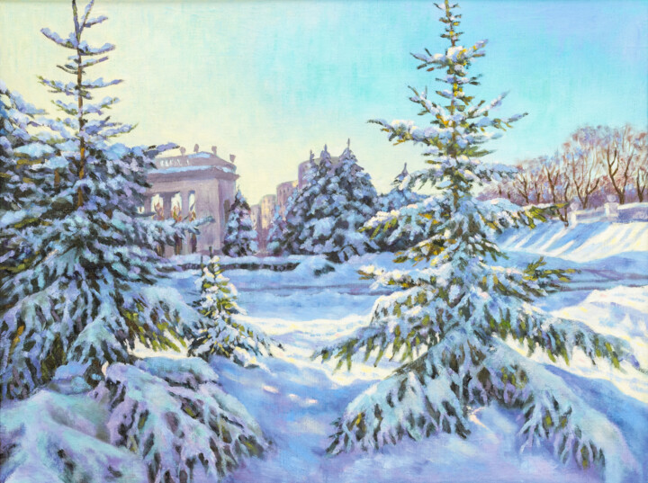 Зимнее Утро, Painting by Elena Moiseenko Belarus | Artmajeur