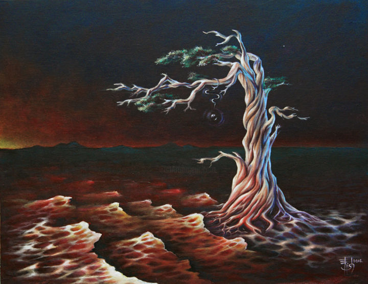 Картина под названием "Кровь земли" - Elena Morgun (Trish), Подлинное произведение искусства, Масло
