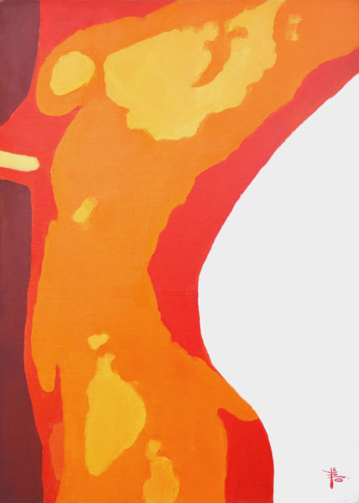 Pittura intitolato "Flame" da Elena Papernaya, Opera d'arte originale, Olio