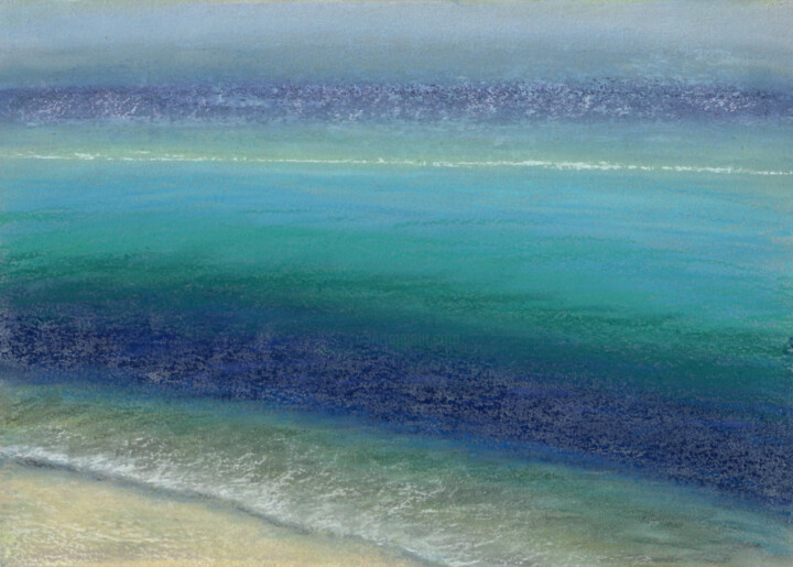 Tekening getiteld "Sea №11(Pastel)" door Elena Petrova, Origineel Kunstwerk, Pastel