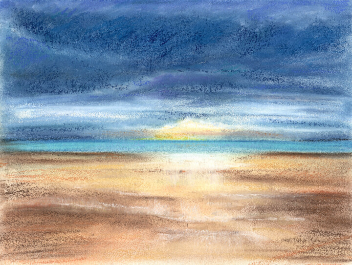 Рисунок под названием "Sea №21(Pastel)" - Elena Petrova, Подлинное произведение искусства, Пастель