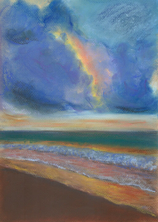 Рисунок под названием "Sea 23(Pastel)" - Elena Petrova, Подлинное произведение искусства, Пастель
