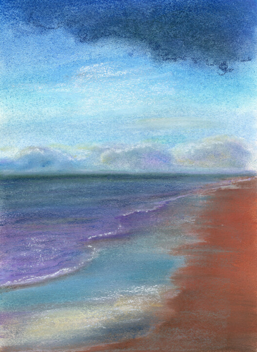 Рисунок под названием "Sea №29(Pastel)" - Elena Petrova, Подлинное произведение искусства, Пастель