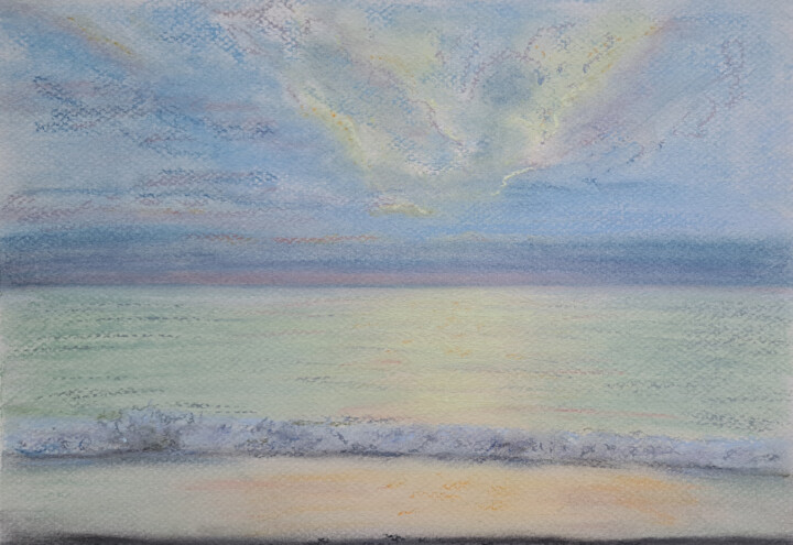 Dessin intitulée "Sea №38(Pastel)" par Elena Petrova, Œuvre d'art originale, Pastel