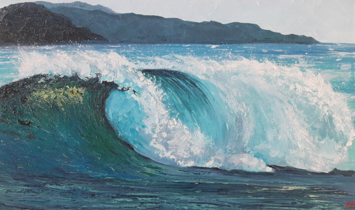 Printmaking titled "Wave on the mountai…" by Elena Petrova, Original Artwork, Digital Print