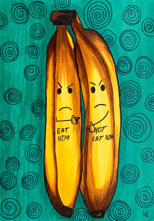 "Bananas yellow coup…" başlıklı Resim Elena Polak tarafından, Orijinal sanat, Işaretleyici