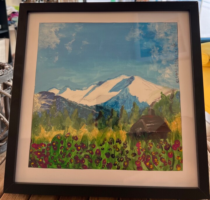 Peinture intitulée "Mont-Blanc" par Eléna Rainaud, Œuvre d'art originale, Acrylique