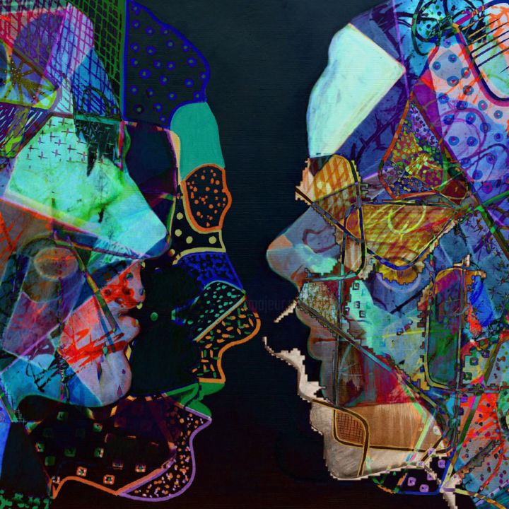 Digitale Kunst mit dem Titel "Identity and Relati…" von Elena Renaudiere, Original-Kunstwerk, Fotomontage