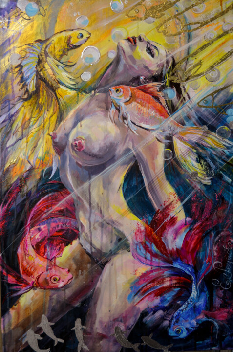 Картина под названием "A hymn to female se…" - Elena Reutova, Подлинное произведение искусства, Акрил