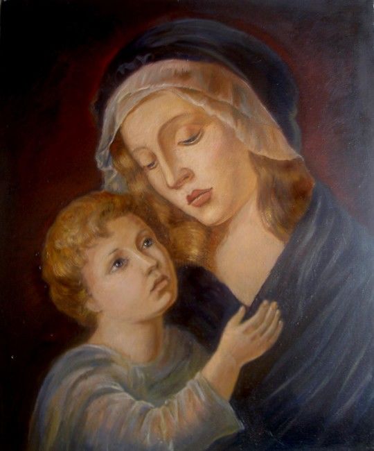 Painting titled "Madonna" by Elena Ringo, Original Artwork