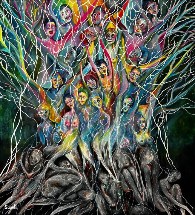 Peinture intitulée "«Возрождение»" par Elena Sagdeyeva, Œuvre d'art originale, Huile