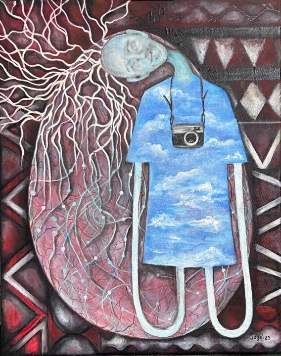 Painting titled "«Турист»" by Elena Sagdeyeva, Original Artwork, Acrylic