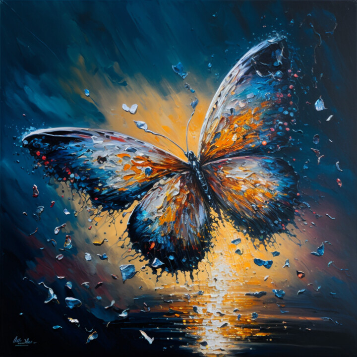 Digital Arts titled "Butterfly" by Elena Serebriakova, Original Artwork, AI generated image