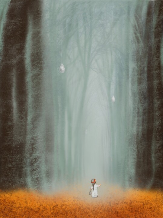 Arts numériques intitulée "Лес междумирья. Гус…" par Elena Sherova, Œuvre d'art originale, Peinture numérique