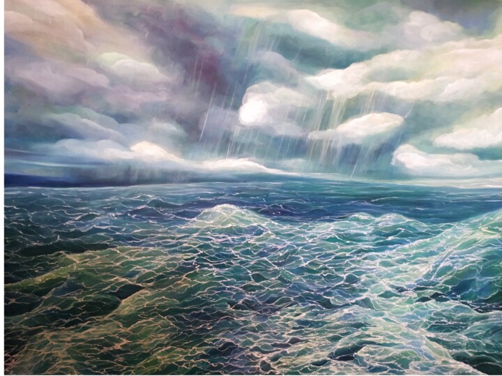 Картина под названием "Море" - Елена Шершова, Подлинное произведение искусства, Масло