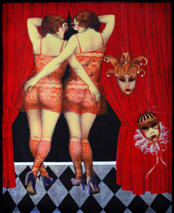 「Cabaret」というタイトルの絵画 Elena Shichkoによって, オリジナルのアートワーク, アクリル