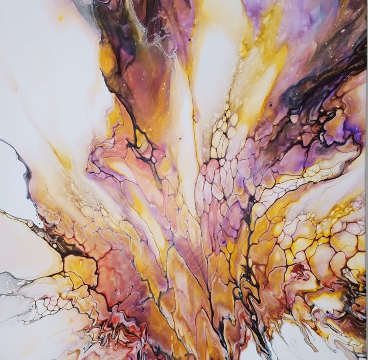Peinture intitulée "Akita" par Elena Shturbabina, Œuvre d'art originale, Acrylique