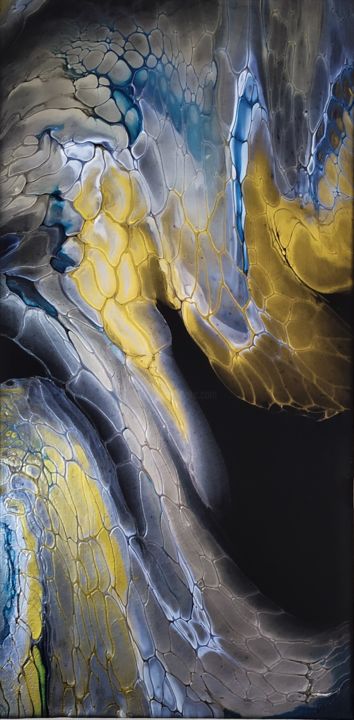 Malerei mit dem Titel "Golden angel" von Elena Shturbabina, Original-Kunstwerk, Acryl