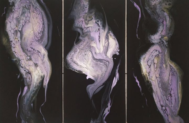Pittura intitolato "Lavender smoke" da Elena Shturbabina, Opera d'arte originale, Acrilico