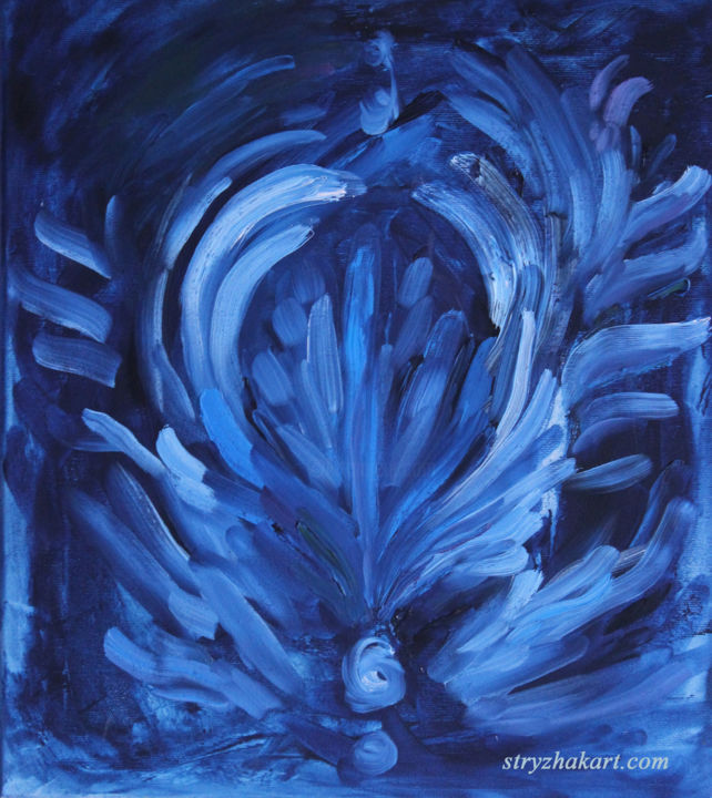 Schilderij getiteld "blue" door The Color Of Life, Origineel Kunstwerk, Olie