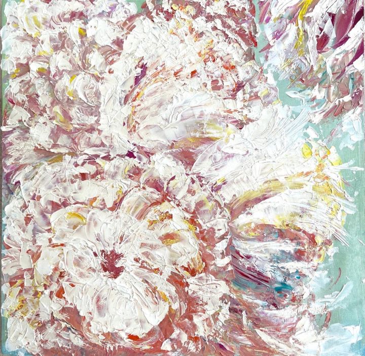 Peinture intitulée "Snow flower" par Elena Sukhanova (SEA), Œuvre d'art originale, Huile