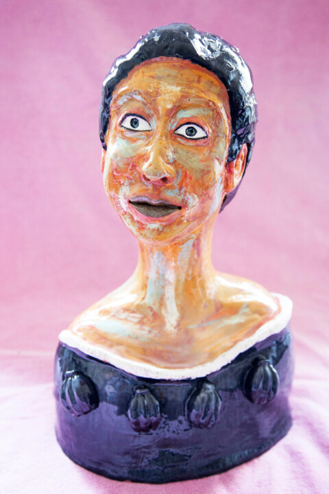 Sculpture intitulée "Miss Olivia" par Elena Uljancic, Œuvre d'art originale, Céramique