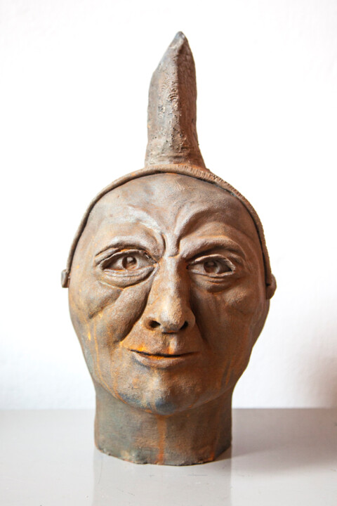 Sculptuur getiteld "Rustus, Roman citiz…" door Elena Uljancic, Origineel Kunstwerk, Keramiek