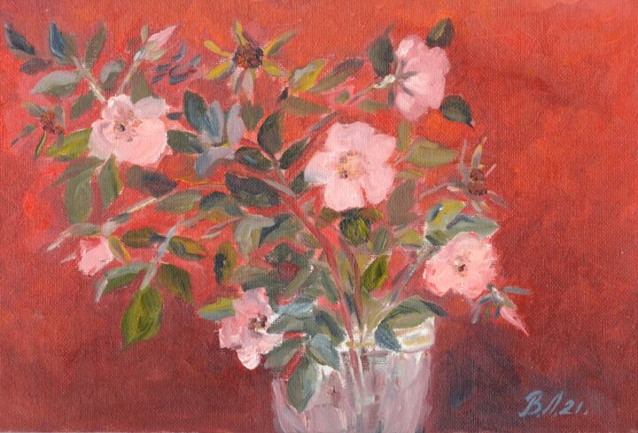 Painting titled "series - flowers of…" by Elena Vasil`Eva, Original Artwork, Oil