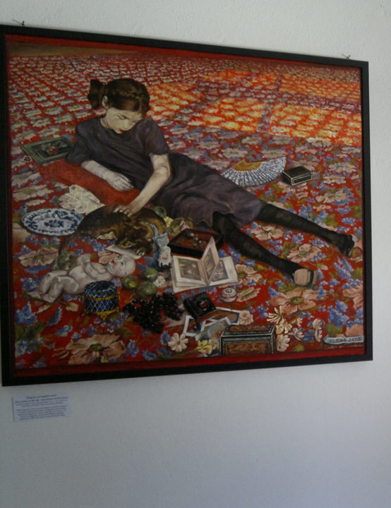 Картина под названием ""Ragazza su tappeto…" - Elena Zene, Подлинное произведение искусства, Другой