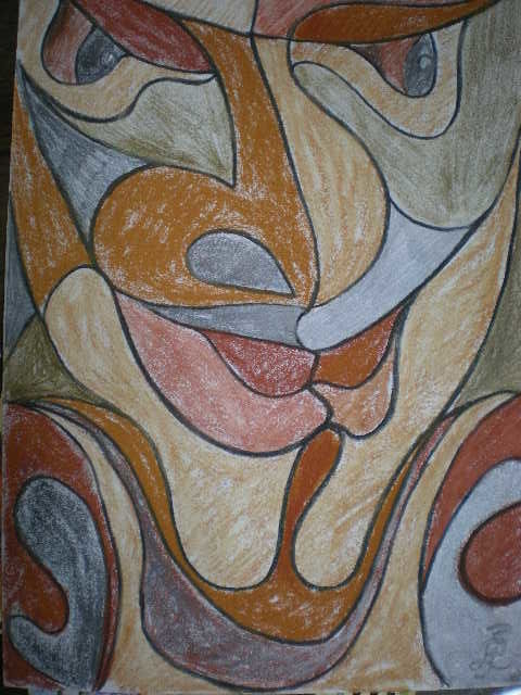 Drawing titled "Masque" by Elena Loukinykh-Passet, Original Artwork