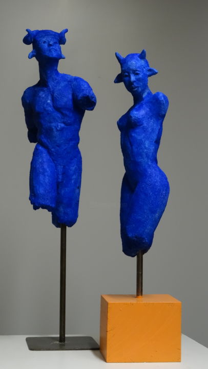 Sculpture titled "Ni ange Ni demon" by Elena Sanchez, Original Artwork