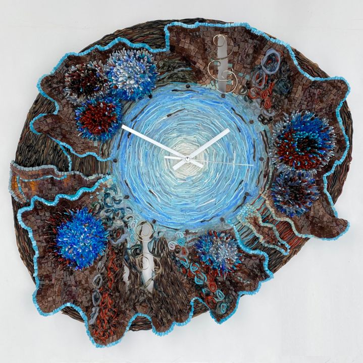 Design getiteld "Mosaic wall clock.…" door Elena Kirillova, Origineel Kunstwerk, Mozaïek