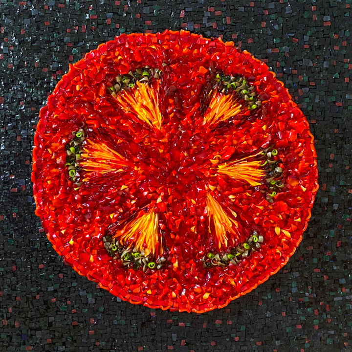 Rzeźba zatytułowany „Tomato” autorstwa Elena Kirillova, Oryginalna praca, Mozaika