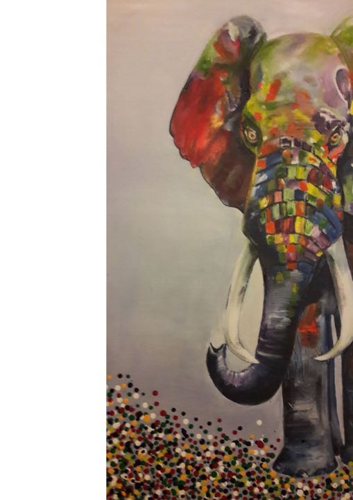 Painting titled "rainbow road" by Elena Mclaren, Original Art, Oil