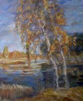 Painting titled "lake.jpg" by Elena Ringo, Original Artwork