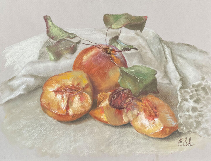 Pittura intitolato "FRUIT STILL LIFE PA…" da Elena Sharapova, Opera d'arte originale, Pastello