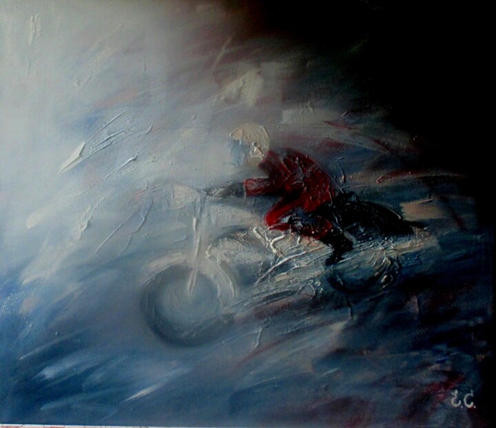 Painting titled "Plus près du rêve" by Elena Bratusiova Slavnina, Original Artwork, Oil Mounted on Wood Stretcher frame