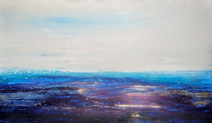 Peinture intitulée "Horizon" par Eleni Denart, Œuvre d'art originale, Acrylique Monté sur Châssis en bois